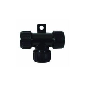 BLACK POLYCARBONATE SEALED T-PIECE WITH NYLON CAP NUTS - 7.5 X 7.5 X 7.5NW