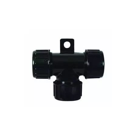 BLACK POLYCARBONATE SEALED T-PIECE WITH NYLON CAP NUTS - 10 X 10 X 10NW
