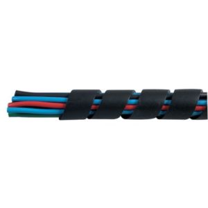 BLACK POLYETHYLENE CABLE SPIRAL BINDING - 25M COIL, 6-15MM