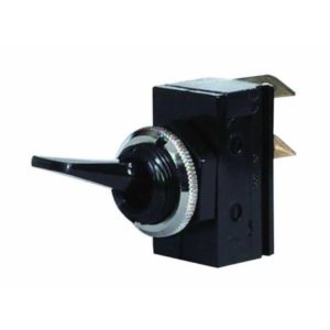 ON/OFF TOGGLE SWITCH WITH FLAT PLASTIC LEVER - 10A AT 12V