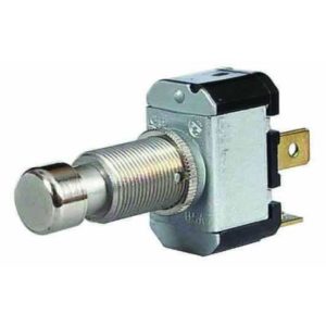 PUSH ON/PUSH OFF SWITCH WITH METAL BUTTON - 6A AT 12V