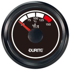 LED ILLUMINATED MARINE OIL TEMPERATURE GAUGE WITH SENDER UNIT - 52MM, 12/24V