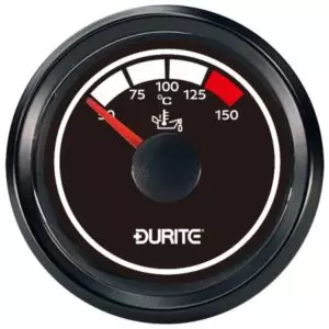 LED ILLUMINATED MARINE OIL TEMPERATURE GAUGE WITH SENDER UNIT - 52MM, 12/24V