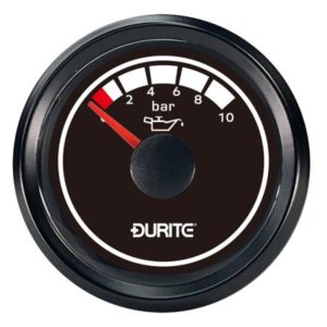 LED ILLUMINATED MARINE OIL PRESSURE GAUGE WITH SENDER - 12/24V