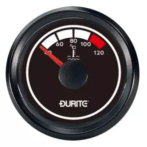 LED ILLUMINATED MARINE WATER TEMP GAUGE WITH SENDER - 12/24V