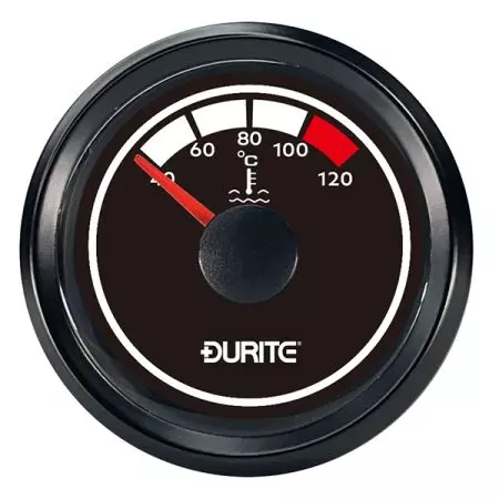 LED ILLUMINATED MARINE WATER TEMP GAUGE WITH SENDER - 12/24V