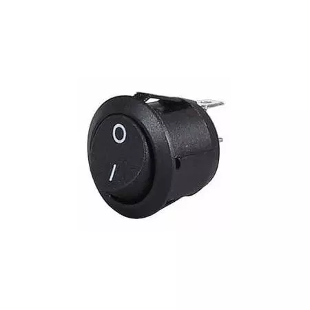 BLACK ON/OFF ROUND ROCKER SWITCH - 12/24V