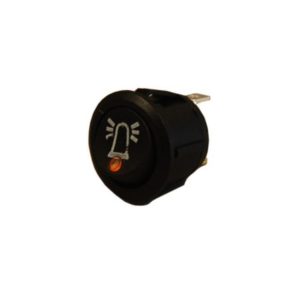 AMBER LED ON/OFF ROUND ROCKER SWITCH WITH BEACON SYMBOL- 12/24V