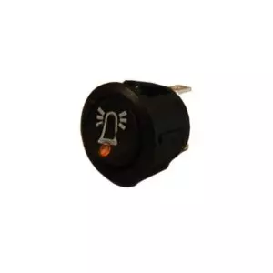 AMBER LED ON/OFF ROUND ROCKER SWITCH WITH BEACON SYMBOL- 12/24V