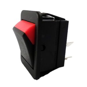 RED ROCKER SWITCH 2-POLE ON/OFF BLACK/RED, 25A - 12V/24V