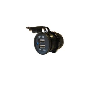 BLACK 12V/24V USB PORT SOCKET