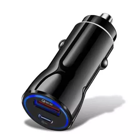 FAST CHARGE CIGARETTE USB CAR CHARGER + TYPE C - 12/24V