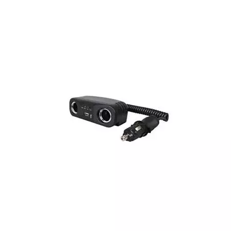 CIGARETTE LIGHTER 2 WAY ADAPTOR SOCKET WITH USB - 12V