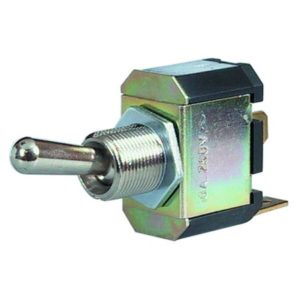 ON/OFF TOGGLE SWITCH WITH NICKEL PLATED BRASS LEVER - 10A AT 28V
