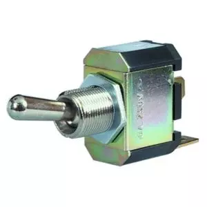 ON/OFF TOGGLE SWITCH WITH NICKEL PLATED BRASS LEVER - 10A AT 28V