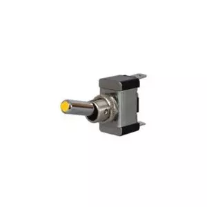 AMBER LED ON/OFF TOGGLE SWITCH WITH METAL LEVER- 12/24V