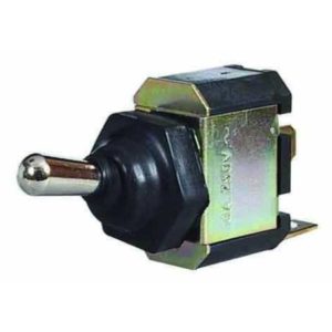 SPLASHPROOF ON/OFF TOGGLE SWITCH WITH RUBBER GAITER - 10A AT 28V