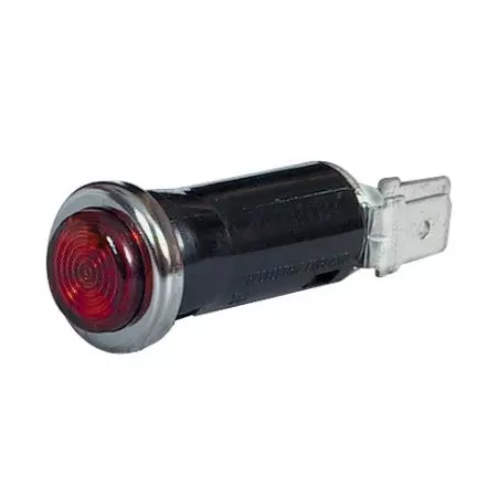 BLUE WARNING LIGHT WITH 12V 2W BA7S BULB FOR 13MM DIAMETER HOLE - CHROME BEZEL