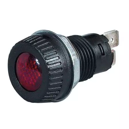 RED OIL PRESSURE WARNING LIGHT FOR 17MM DIAMETER HOLE - REQUIRES 9MM BA9S BULB MAXIMUM 2W