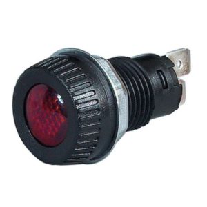 RED WARNING LIGHT FOR 17MM DIAMETER HOLE - REQUIRES 9MM BA9S BULB MAXIMUM 2W
