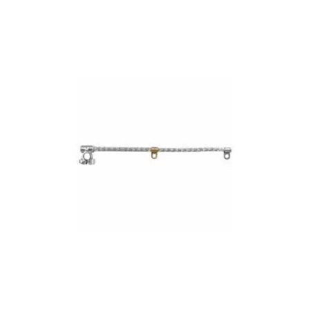 NEGATIVE 525MM ROUND HEAVY DUTY TINNED COPPER EARTH STRAP - 16/32/0.30MM 260A