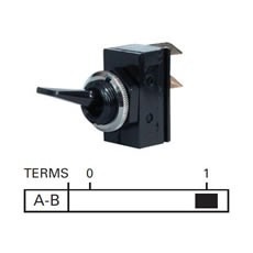 On/Off Single Pole Switch - Flat Lever - 10A at 12V