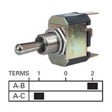 3 Way/Change-Over or On/Off/On - Three Position Toggle Switch - 10A at 28V