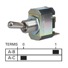 Change-Over or On/Off - Two Position Toggle Switch - 10A at 28V