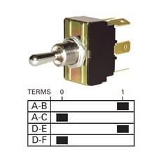 Change-Over or On/Off - Two Position Double Pole Switch - 10A at 28V