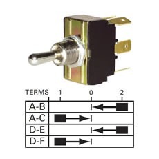 Momentary On/Off/Momentary On or Momentary Change-Over - Double Pole - 10A at 28V