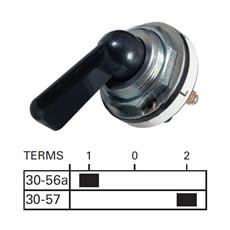 Indicator or On/Off/On Three Position Rotary Switch - 6A at 12V