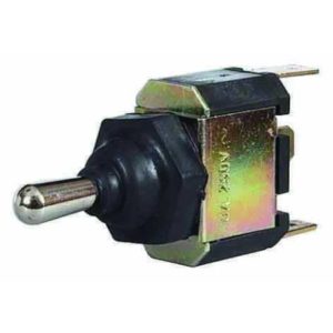 SPLASHPROOF ON/OFF/MOMENTARY ON TOGGLE SWITCH WITH RUBBER GAITER - 10A AT 28V