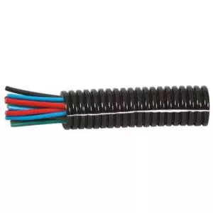 BLACK NYLON HEAVY-DUTY CONVOLUTED SPLIT TUBING - 26NW X 25M