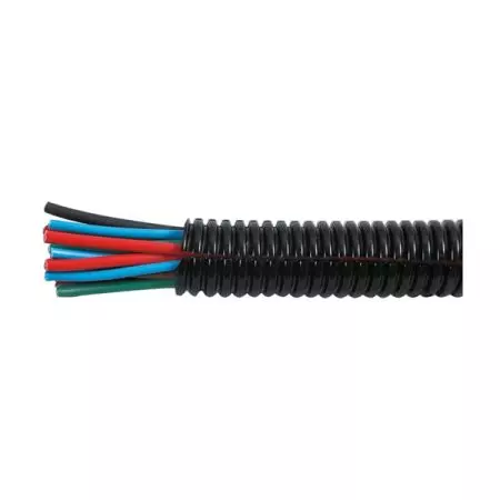 BLACK POLYPROPYLENE CONVOLUTED UN-SPLIT TUBING - 4.5NW X 100M