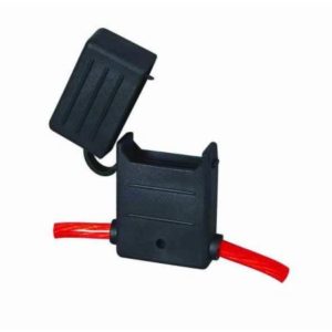IN-LINE FUSEHOLDER WITH FLYING LEADS AND SPLASHPROOF COVER FOR MAXI BLADE TYPE FUSE