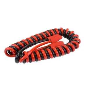 2 CORE TWISTED PAIR RETRACTABLE CABLE, 130A WITH RED HIGH CURRENT CONNECTORS - 3M