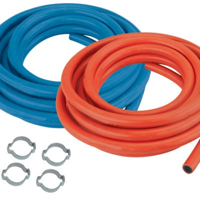 SET OF 2 HOSES OX & ACETYLENE (4m - Ø10mm) + HOSE CLIPS
