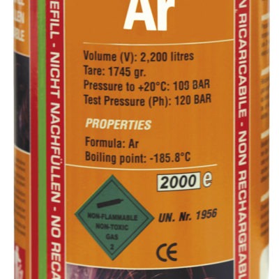 DISPOSABLE GAS CARTRIDGE - PURE ARGON - 2.2L