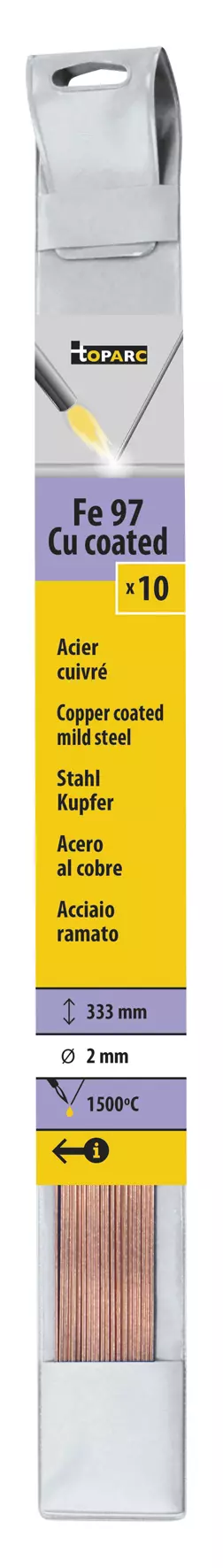 10 BRAZING RODS COPPER-CLAD STEEL Ø 2mm - L. 333mm
