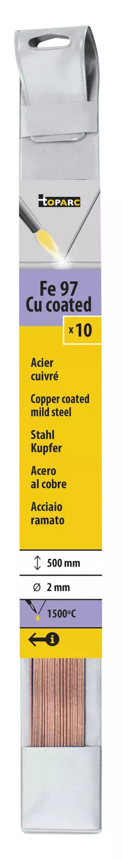 10 BRAZING RODS COPPER-CLAD STEEL Ø 2mm - L. 500mm