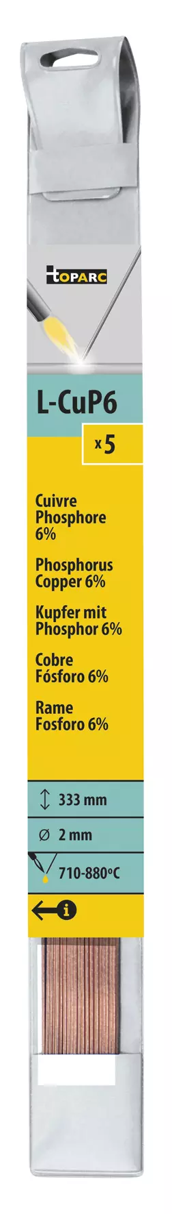 5 BRAZING RODS COPPER PHOSPHORUS 6% Ø 2mm - L. 333mm