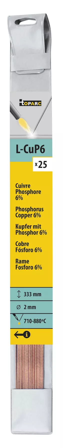 25 BRAZING RODS COPPER PHOSPHORUS 6% Ø 2mm - L. 333mm