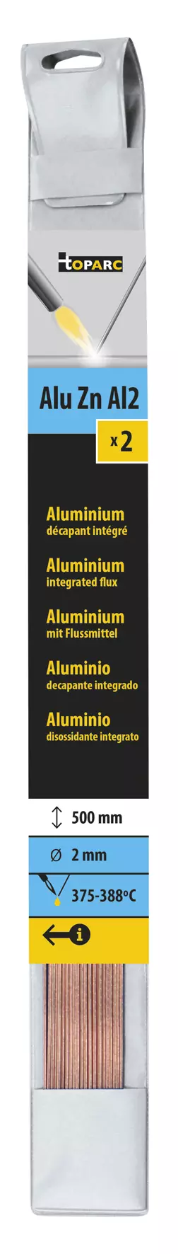 2 BRAZING RODS FLUX COATED ALU Ø 2mm - L. 500mm