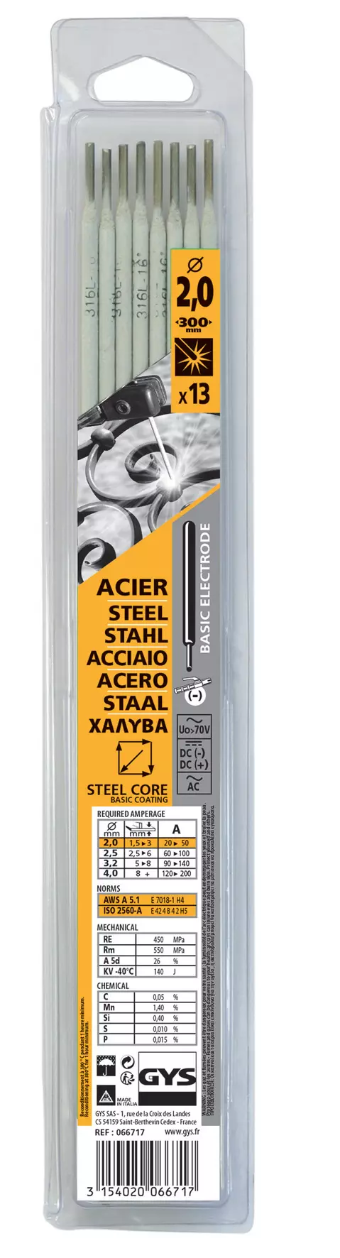 13 BASIC ELECTRODES E7018 - Ø2.0 (BLISTER)