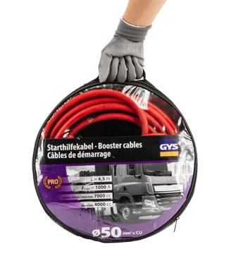 JUMP LEADS PRO 1000A - INSULATED CLAMPS - Ø50mm² - 2 x 4.5m