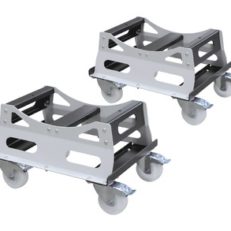 UNDER-WHEEL MOVING AND HANDLING STOOLS (x2)