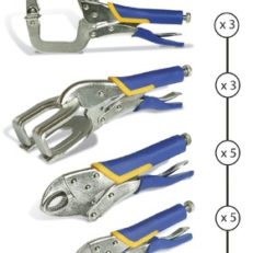 SET OF 16 CAR-BODY LOCK-GRIP PLIERS
