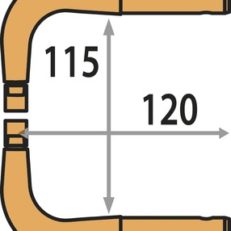 X1 Arm : 2 copper offset arms (120mm) with 2 caps type A