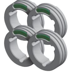 SET OF 4 TWIN DRIVE ROLLS - STEEL ø0.6/0.8 (green/blue)