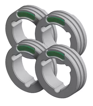 SET OF 4 TWIN DRIVE ROLLS - STEEL ø0.6/0.8 (green/blue)